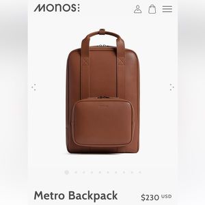 Monos Metro Backpack | Mahogany | Fits 15” Laptop
